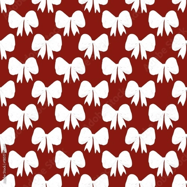 Fototapeta seamless pattern with  Cute Bow Pattern on Red