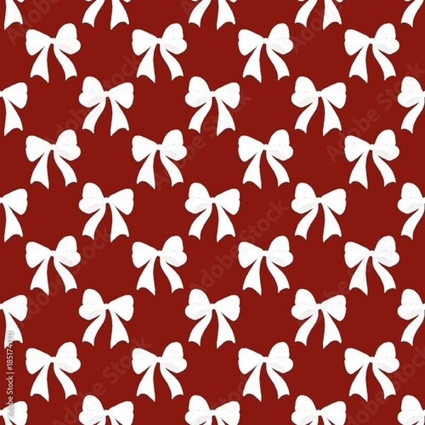 Fototapeta seamless pattern with Bow White Ribbon 