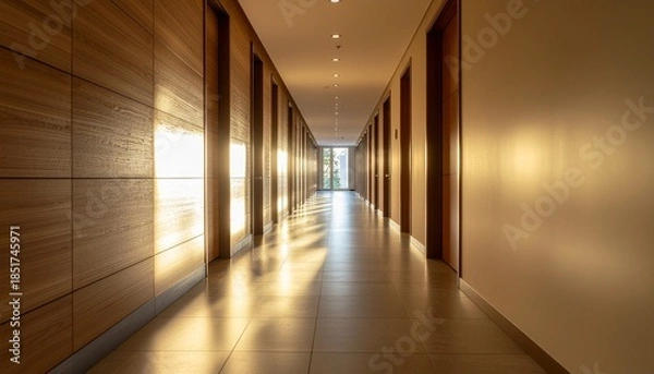 Obraz long corridor in the hotel