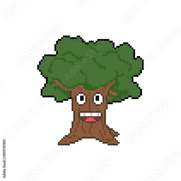 Obraz tree character cartoon pixel art