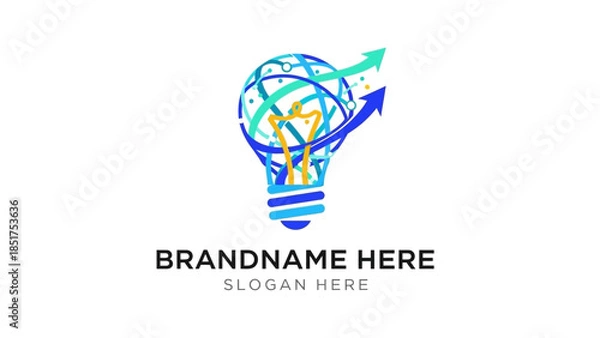 Obraz Light Bulb Logo Template with Global Elements.