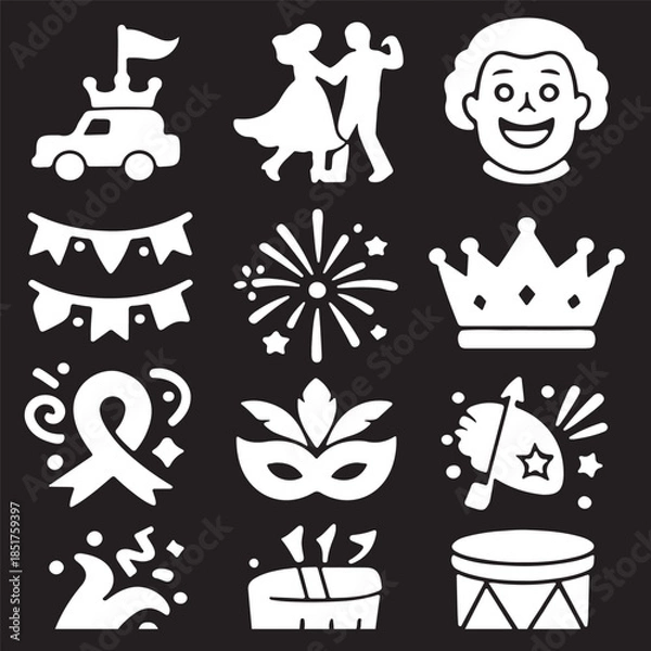 Obraz Carnival Parade Icons Grid.eps
