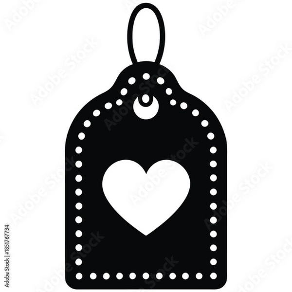 Obraz Valentine gift tags silhouette vector
