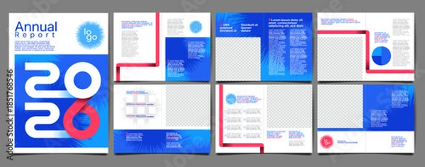 Obraz Corporate annual report presentation template with multipage layout
