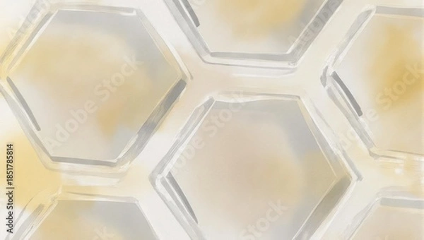 Obraz Abstract Hexagonal Pattern with Subtle Gold and White Tones.