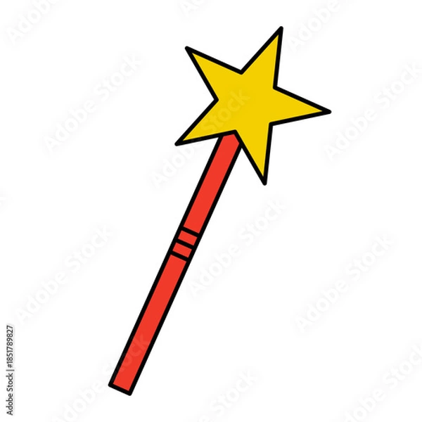 Fototapeta Flat design star wand icon. Vector.