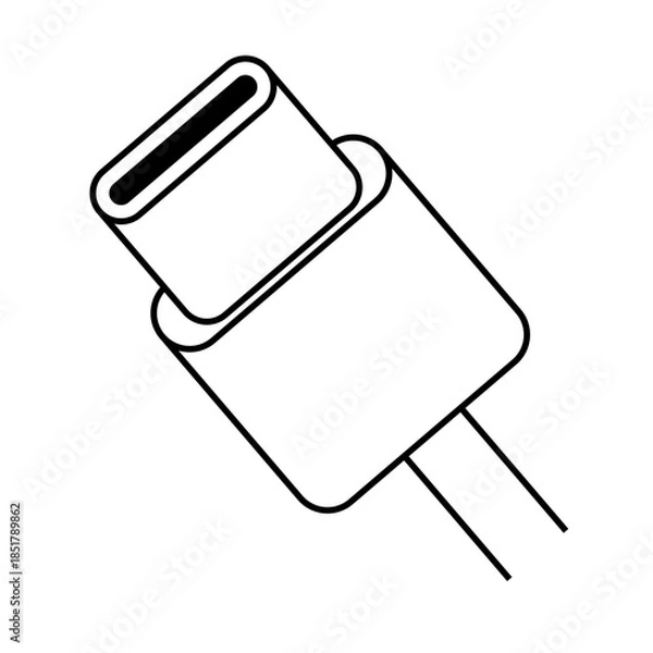 Fototapeta USB Type-C connector icon. Vector.