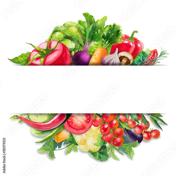 Obraz Akwarela Warzywa Banner