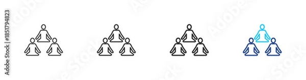 Fototapeta Group exercieses icon set outline multistyle vector illustrations concept