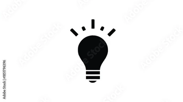 Obraz light bulb icon with rays on transparent background