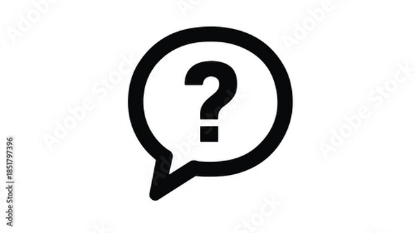 Obraz question mark symbol in speech bubble icon