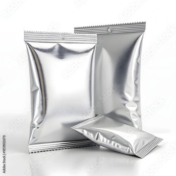 Obraz Standing Silver Foil Pouch Mockup
