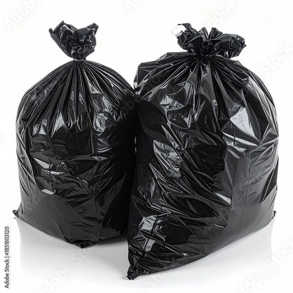 Obraz Two black plastic trash bags (1)