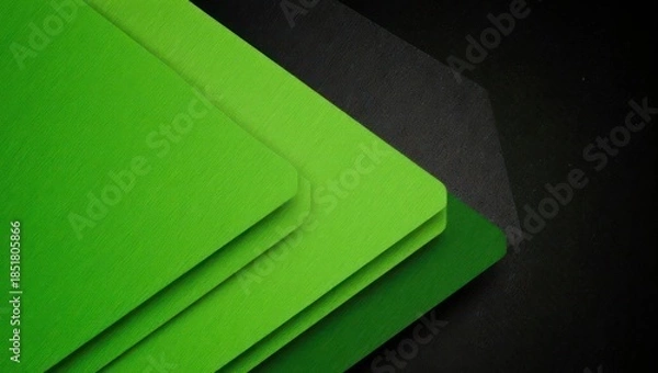 Obraz Modern abstract background with overlapping green geometric layers.