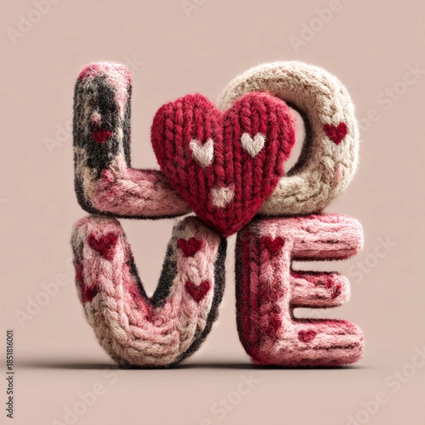 Obraz 3D_crochet_LOVE_text