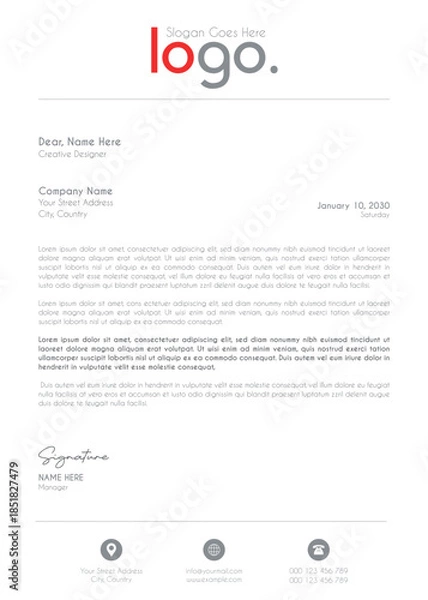 Obraz Creative Clean Corporate Letter Head Template