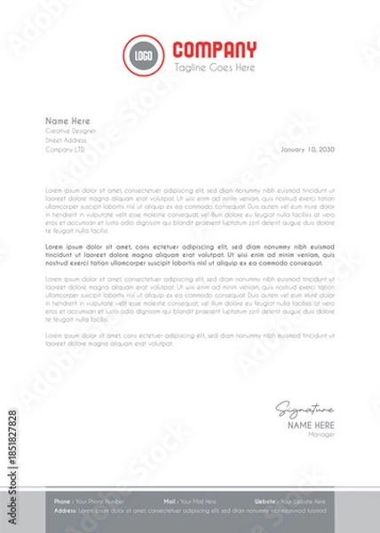 Obraz Creative Clean Corporate Letter Head Template