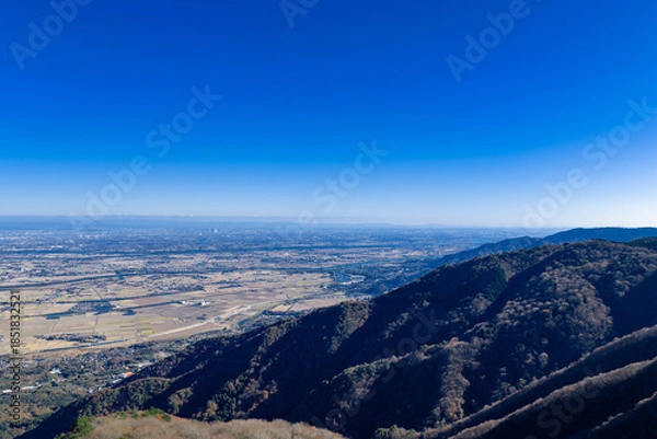 Obraz 小倉山展望台から望む濃尾平野（ドローンによる空撮）