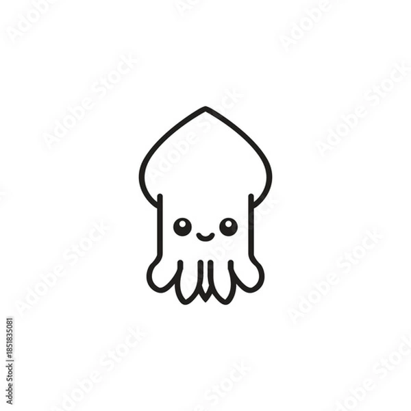 Obraz Flat vector squid logo template