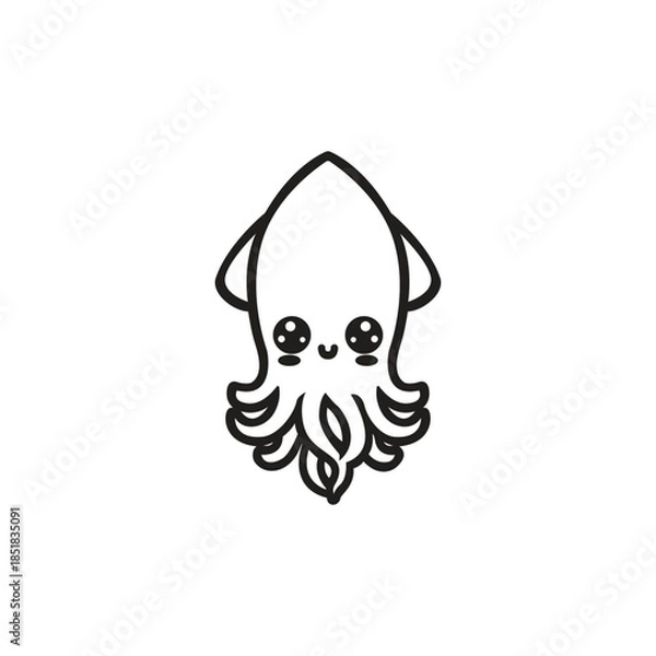 Obraz Squid vector logo template