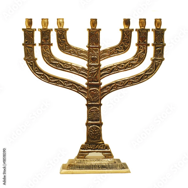 Fototapeta menora na białym tle
