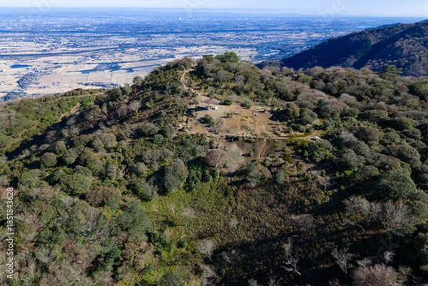 Obraz 小倉山展望台から望む濃尾平野（ドローンによる空撮）