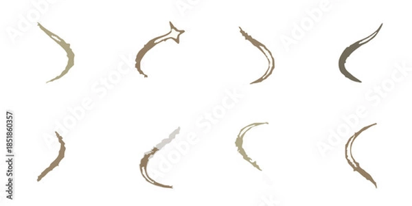 Obraz A collection of curved brown shapes against a stark black background