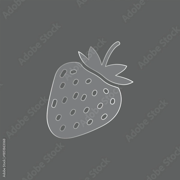 Obraz Strawberry Fruit Icon Line Style
