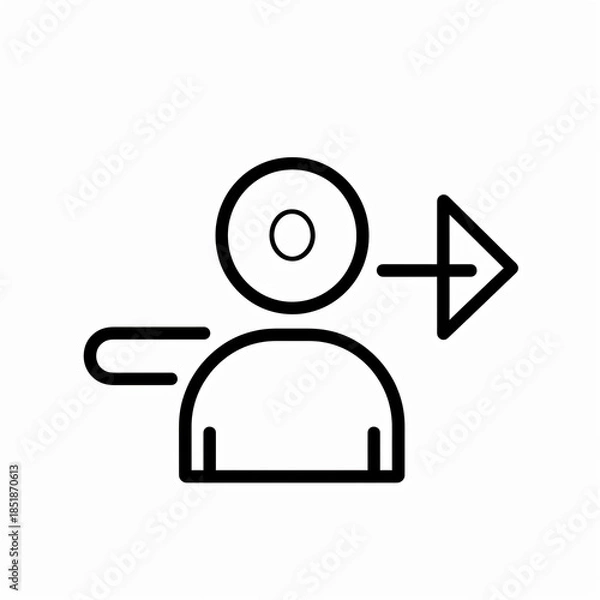 Obraz Abstract icon representing a person moving forward, symbolizing progress and direction.