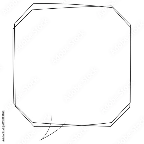 Fototapeta 吹き出しのイラスト3【手書き落書き風の二重線】