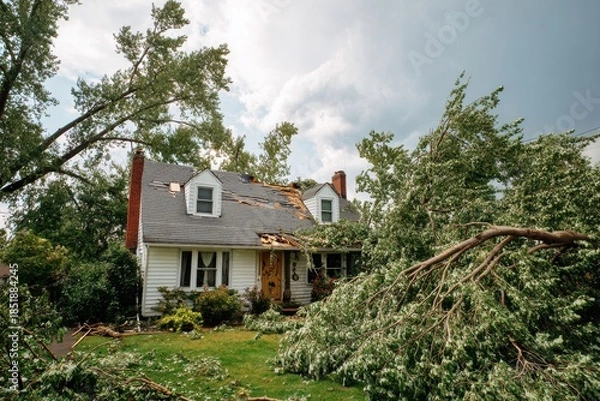 Obraz Storm Damage to Home Roof