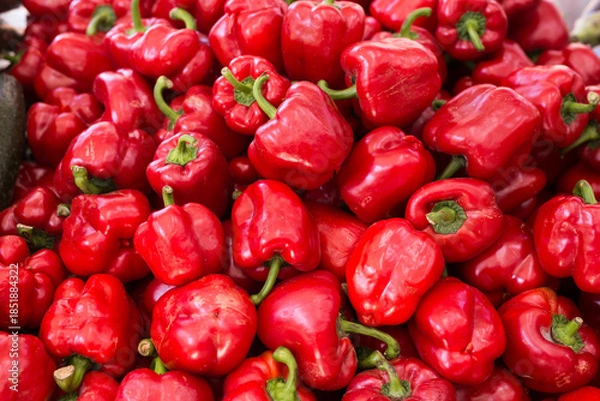 Obraz red pepper on market counter