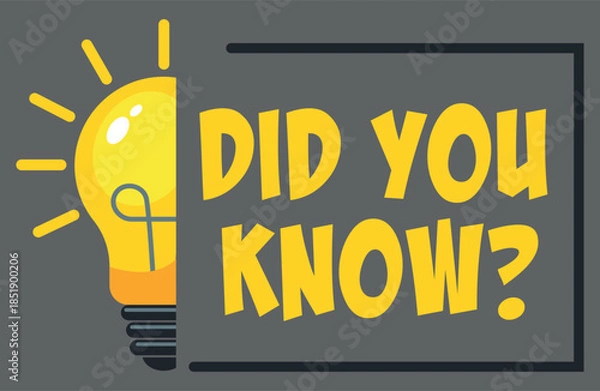 Fototapeta Did You Know? Lightbulb Idea – Facts and Trivia Illustration