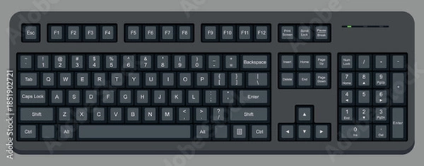 Fototapeta Virtual Computer Keyboard Interface – Modern Touchscreen Typing UI