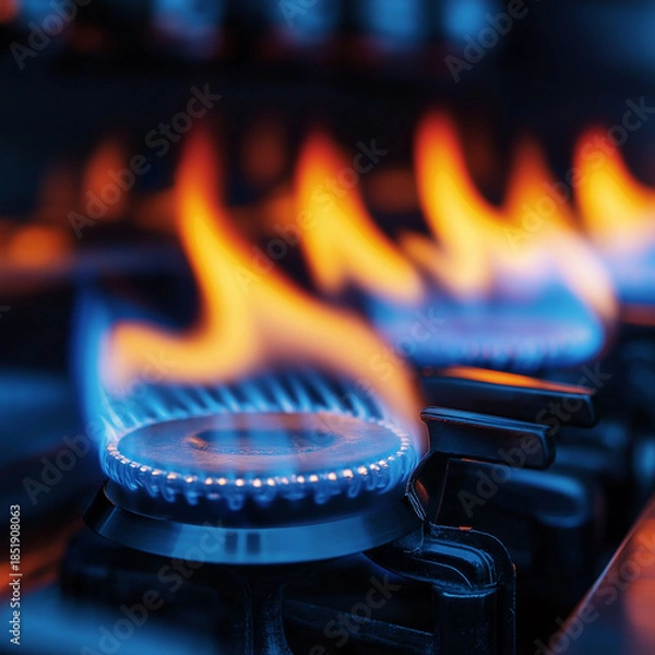 Obraz burning gas stove