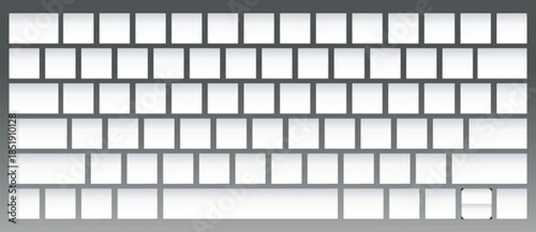 Fototapeta Standard QWERTY Computer Keyboard Layout Diagram – Typing and Input Reference