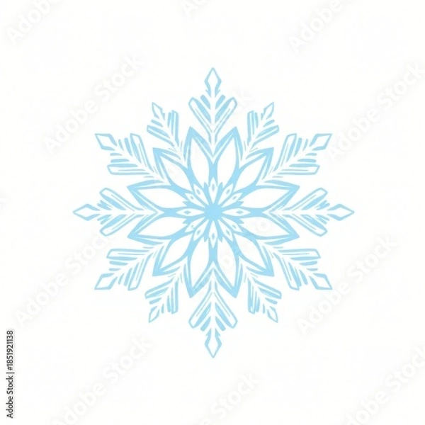 Fototapeta snowflake on white background