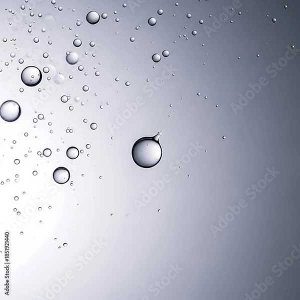 Fototapeta Numerous Small Bubbles Floating in Clear Liquid transparent