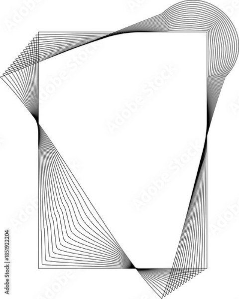 Obraz Rectangle frame emblem dynamic line blending. Technology creative