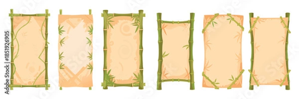 Obraz Tropical bamboo notice boards with parchment texture