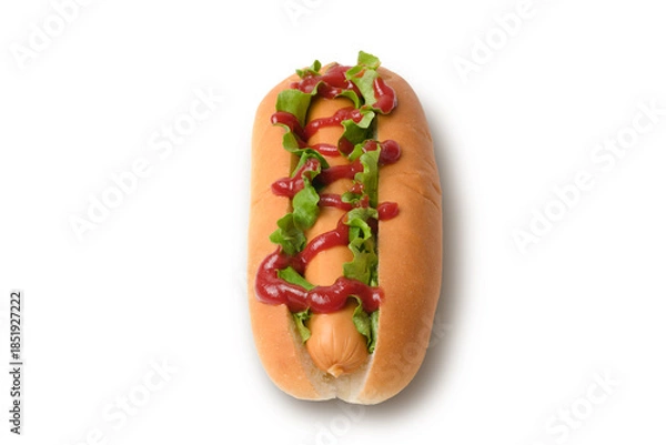 Obraz 縦方向から見たホットドッグ
