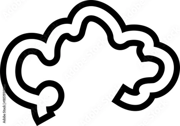 Obraz Cloud bold line. Element design