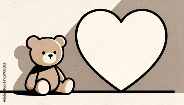 Obraz teddy bear and heart