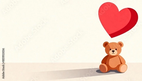 Obraz teddy bear and heart