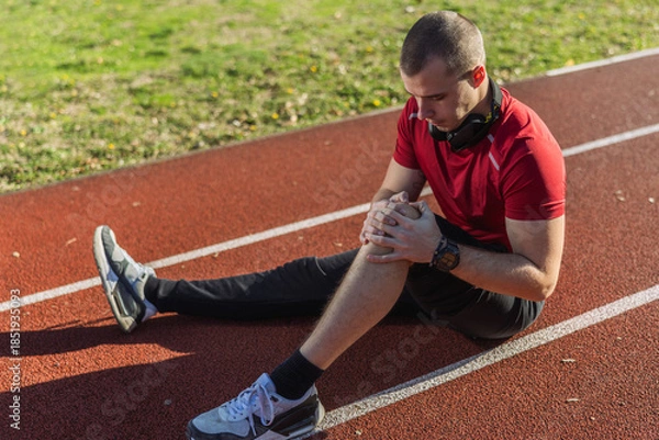 Obraz Athlete Man Having Knee Pain