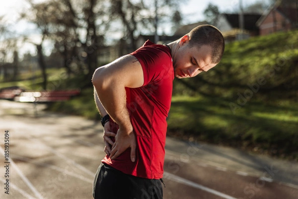 Obraz Athlete Man Having Back Pain
