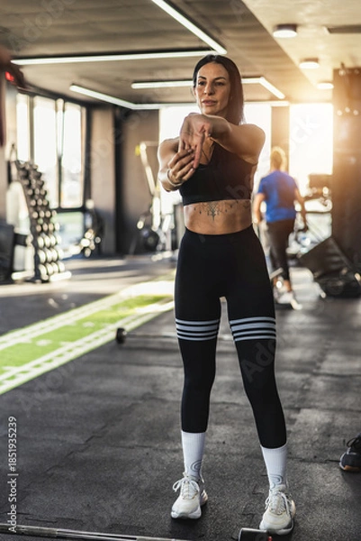 Obraz Gym Woman Stretching Arm