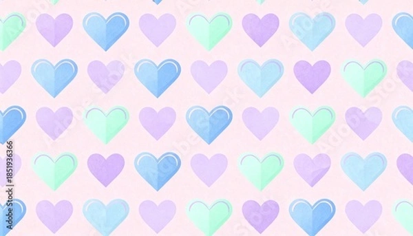 Obraz seamless pattern with pink hearts