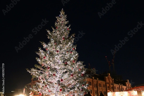 Obraz 横浜赤レンガクリスマスマーケットのクリスマスツリー