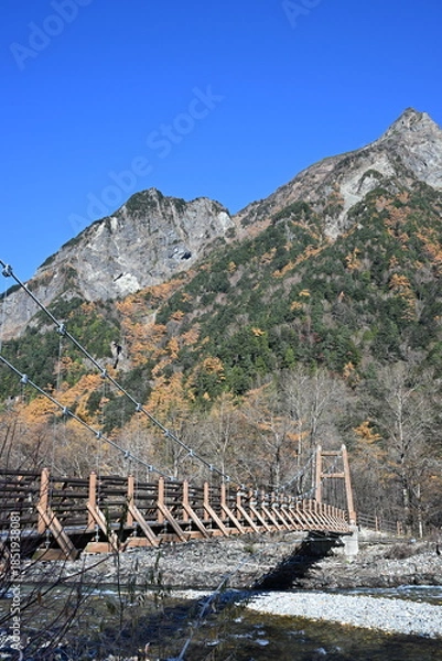Obraz 秋の上高地　明神橋　